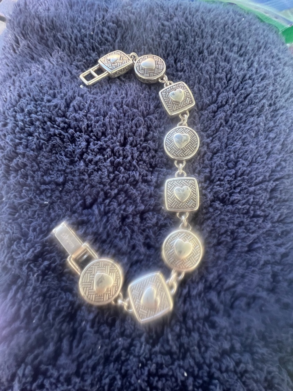Brighton 2 sided silver and gold-tone Heart Link Bracelet